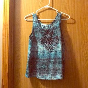 Tribe Print Tank Top with Semi-open Back